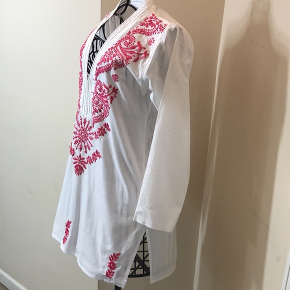 Roberta Roller Rabbit White & Pink Embroidered Tunic - Picture 4 of 9